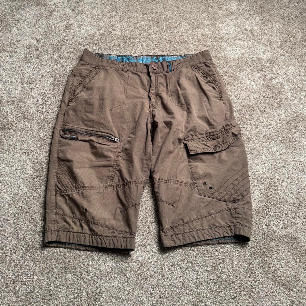 PALE GREEN PROJEK RAW PANELLED CARGO SHORTS